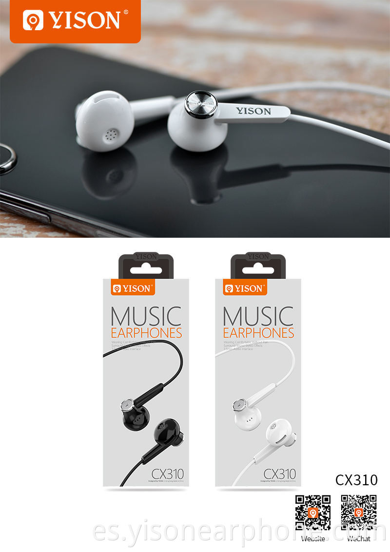 YISON Brand NEW CX310 3.5mm auriculares bass In-ear Auriculares con micrófono MP3